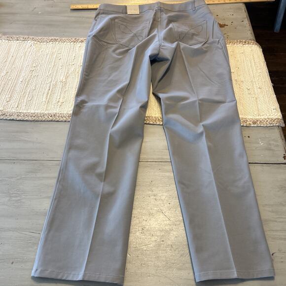 NWT Laura Ashley Gray Straight Leg Flat Front Pants Woman’s Sz 16W - Picture 6 of 7